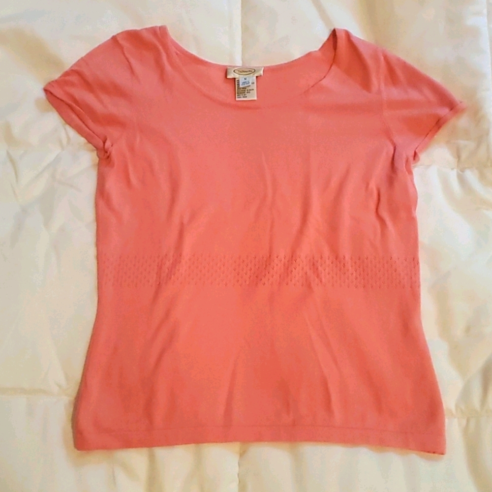 Pink talbot capped sleeves sweater shirt